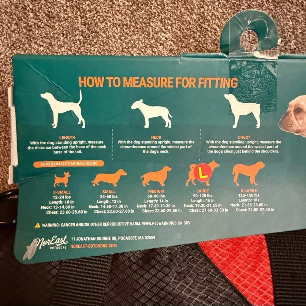 NWT NorEast Outdoors Flotation Vest for dogs harness jacket size large (90-120#)